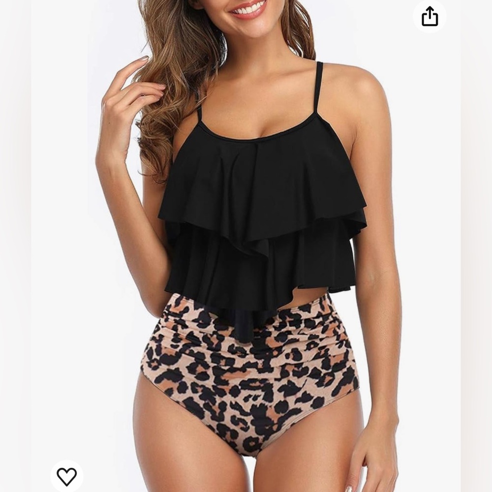 Cheetah print high waisted bikini